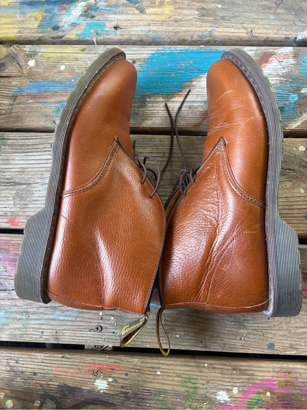 Dr. Martens Tan Leather Sawyer Boots